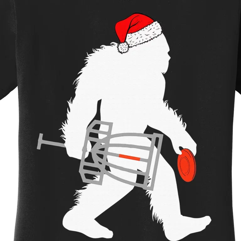 Disc Golfer Bigfoot Santa Xmas Pajamas Women's T-Shirt