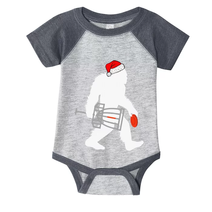 Disc Golfer Bigfoot Santa Xmas Pajamas Infant Baby Jersey Bodysuit