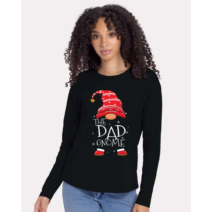 Dad Gnome Buffalo Plaid Matching Family Christmas Pajama Womens Cotton Relaxed Long Sleeve T-Shirt