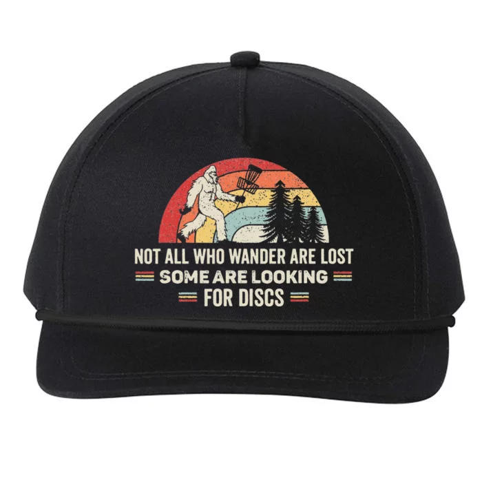 Disc Golf Basket Retro Not All Who Wander Are Lost Bigfoot Snapback Five-Panel Rope Hat