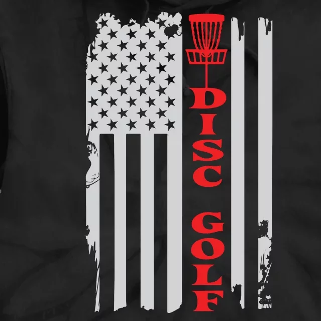 Disc Golf Basket American Flag Gift For Disc Golfers Tie Dye Hoodie