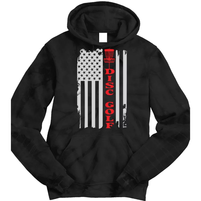 Disc Golf Basket American Flag Gift For Disc Golfers Tie Dye Hoodie