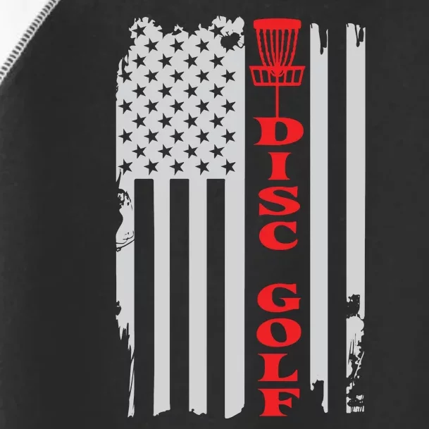 Disc Golf Basket American Flag Gift For Disc Golfers Toddler Fine Jersey T-Shirt