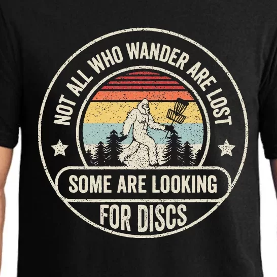 Disc Golf Basket Retro Not All Who Wander Are Lost Bigfoot Pajama Set