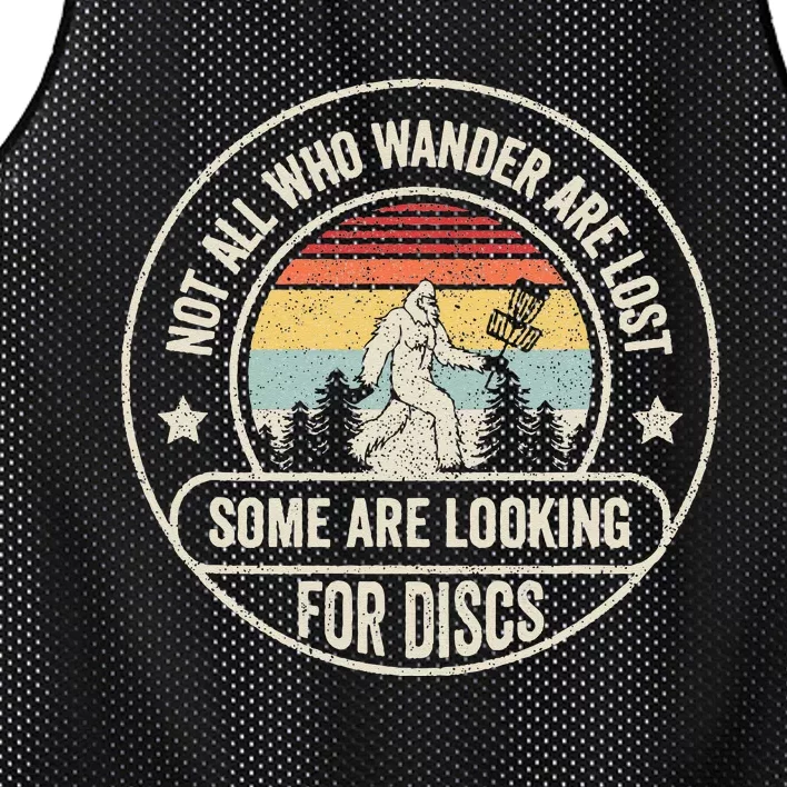 Disc Golf Basket Retro Not All Who Wander Are Lost Bigfoot Mesh Reversible Basketball Jersey Tank