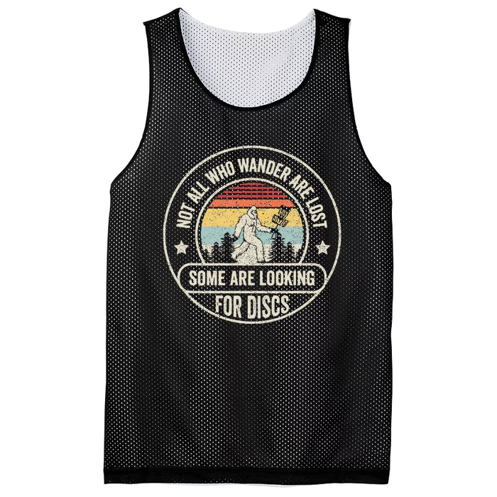 Disc Golf Basket Retro Not All Who Wander Are Lost Bigfoot Mesh Reversible Basketball Jersey Tank