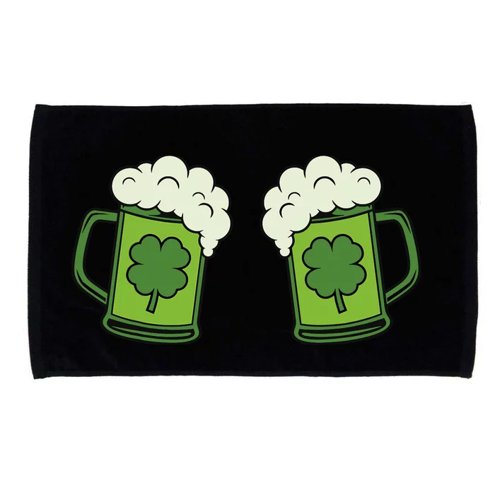 Drinking Green Beer Boobs Shamrock Irish Patricks Day Microfiber Hand Towel