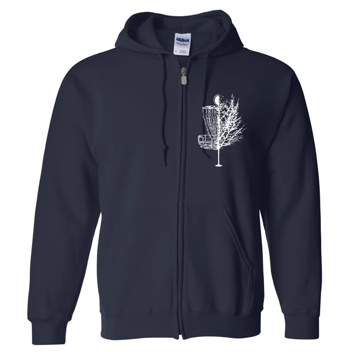 Disc Golf Basket Tree Shirts Funny Full Zip Hoodie