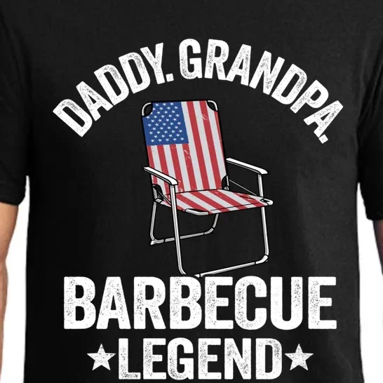 Daddy Grandpa Barbecue Legend 4th Of July Bbq Grillfather Gift Pajama Set