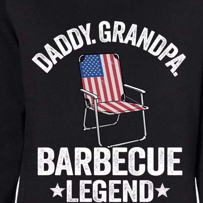 Daddy Grandpa Barbecue Legend 4th Of July Bbq Grillfather Gift Womens California Wash Sweatshirt