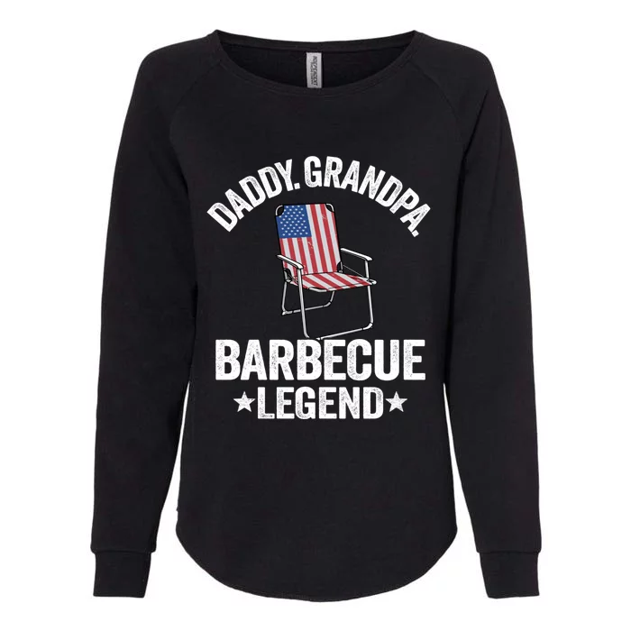 Daddy Grandpa Barbecue Legend 4th Of July Bbq Grillfather Gift Womens California Wash Sweatshirt