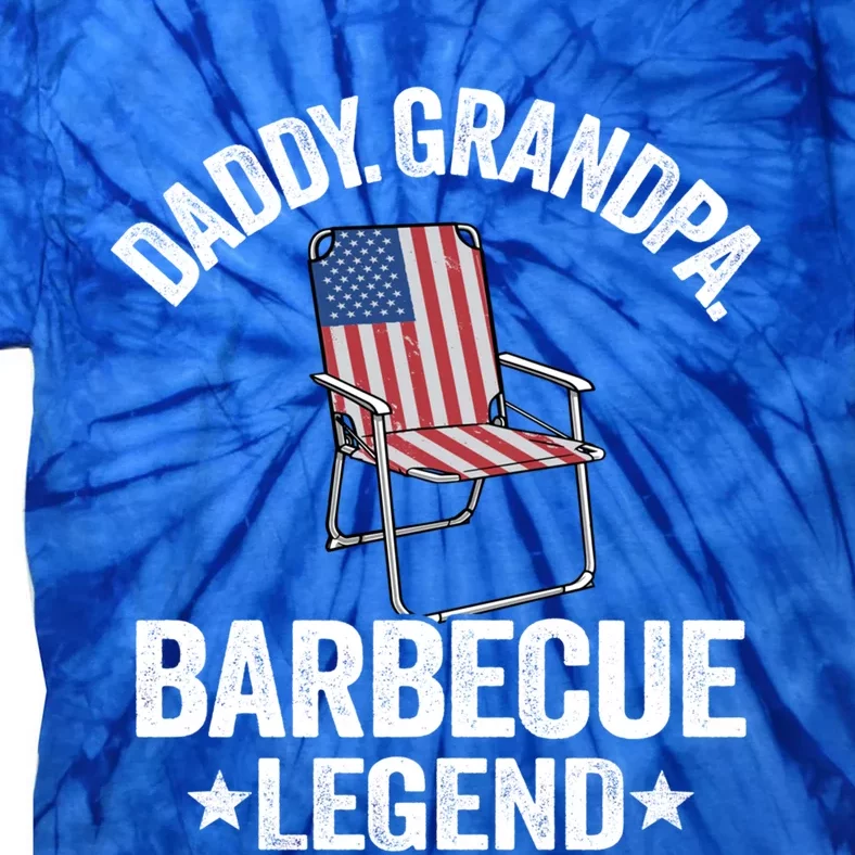 Daddy Grandpa Barbecue Legend 4th Of July Bbq Grillfather Gift Tie-Dye T-Shirt