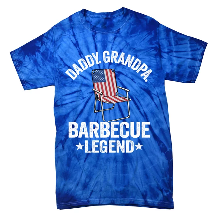 Daddy Grandpa Barbecue Legend 4th Of July Bbq Grillfather Gift Tie-Dye T-Shirt