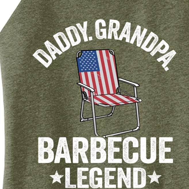 Daddy Grandpa Barbecue Legend 4th Of July Bbq Grillfather Gift Women’s Perfect Tri Rocker Tank