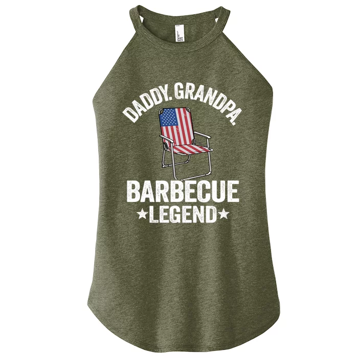 Daddy Grandpa Barbecue Legend 4th Of July Bbq Grillfather Gift Women’s Perfect Tri Rocker Tank