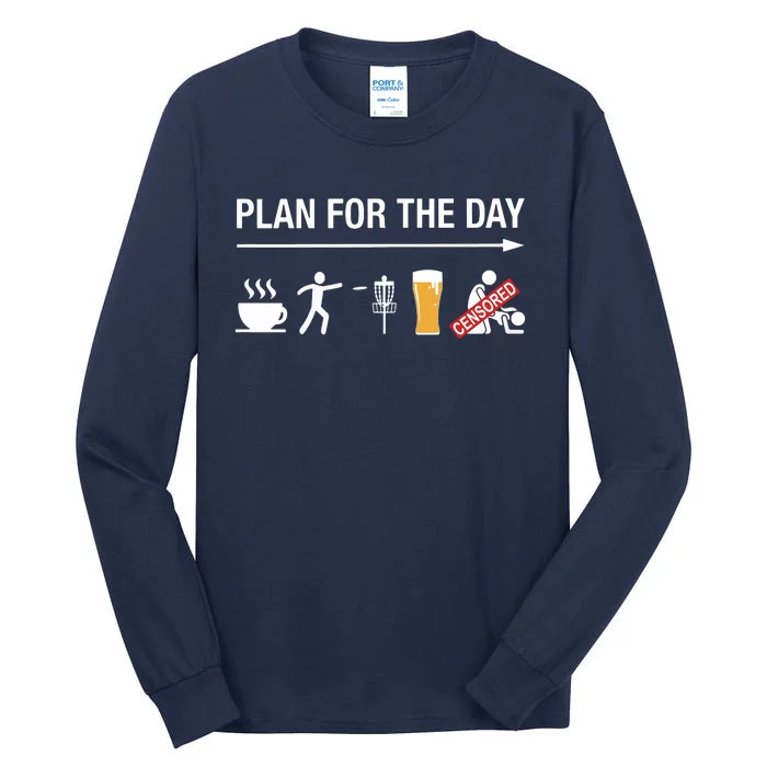 Disc Golf Basket Frisbee Golfing Frolf Coffee Beer Adult Tall Long Sleeve T-Shirt