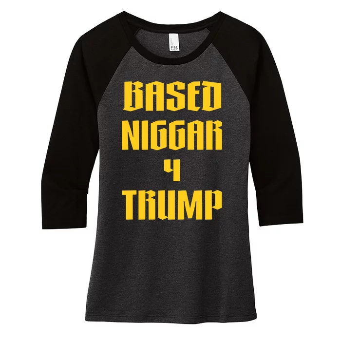 Derrick Gibson Based Niggar 4 Trump Women's Tri-Blend 3/4-Sleeve Raglan Shirt