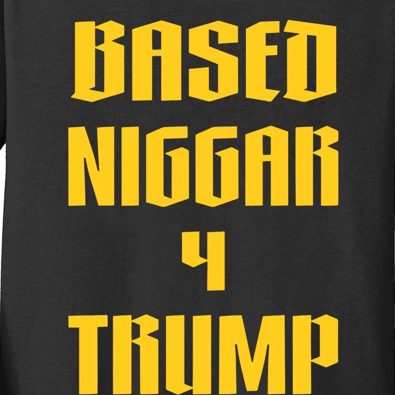 Derrick Gibson Based Niggar 4 Trump Kids Long Sleeve Shirt