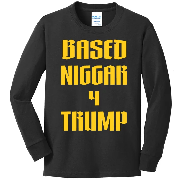 Derrick Gibson Based Niggar 4 Trump Kids Long Sleeve Shirt