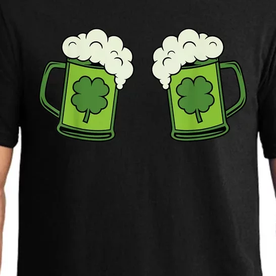 Drinking Green Beer Boobs Shamrock Irish Patricks Day Men Pajama Set