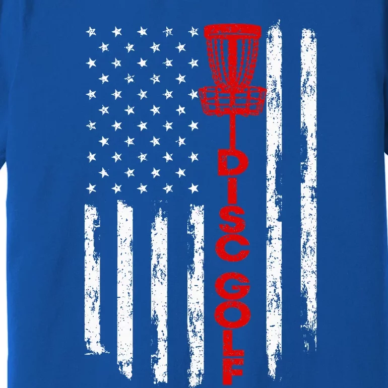 Disc Golf Basket American Flag Premium T-Shirt