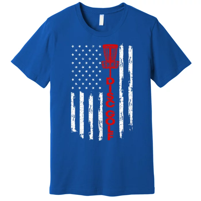 Disc Golf Basket American Flag Premium T-Shirt