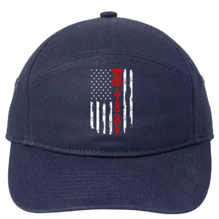 Disc Golf Basket American Flag 7-Panel Snapback Hat