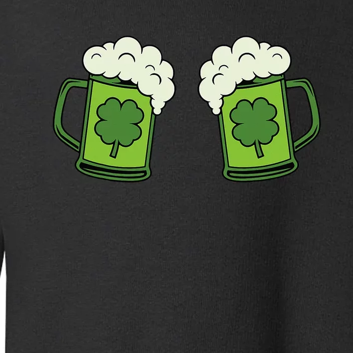 Drinking Green Beer Boobs Shamrock Irish Patricks Day Toddler Sweatshirt