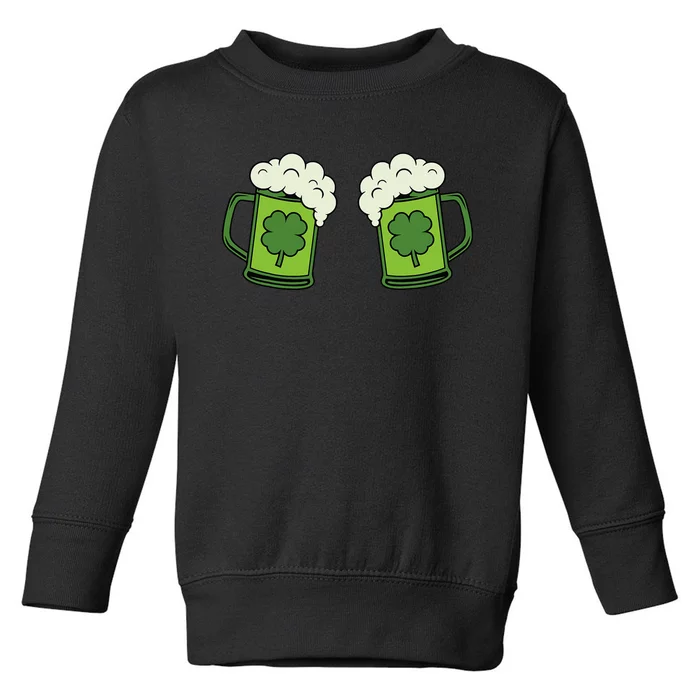 Drinking Green Beer Boobs Shamrock Irish Patricks Day Toddler Sweatshirt