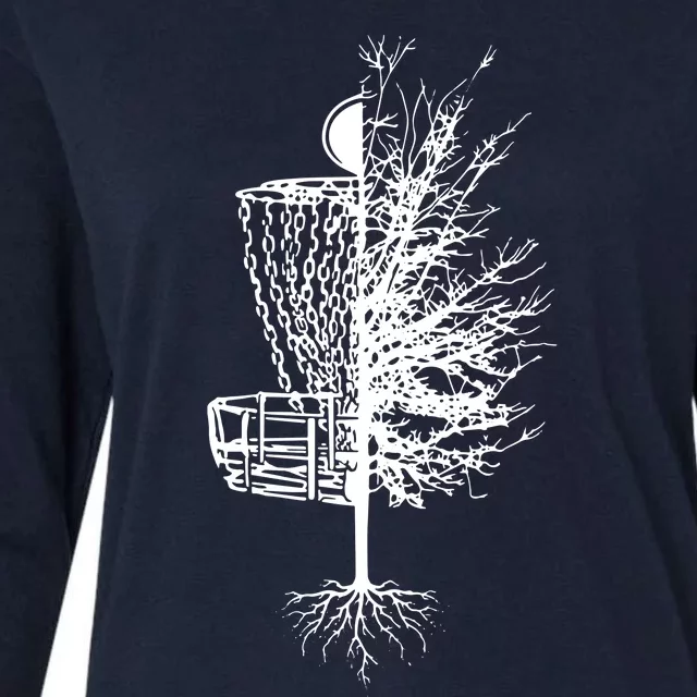 Disc Golf Basket Tree Frisbee Golf Womens Cotton Relaxed Long Sleeve T-Shirt