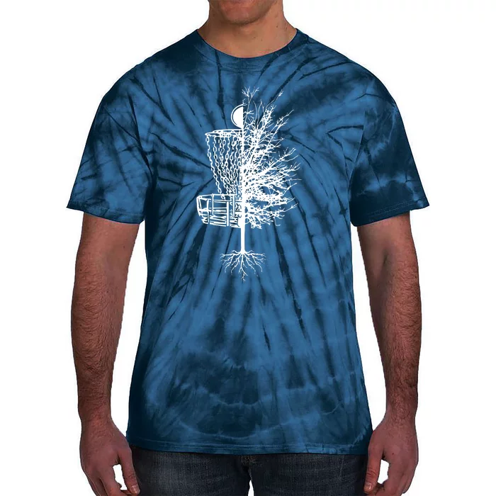 Disc Golf Basket Tree Frisbee Golf Tie-Dye T-Shirt