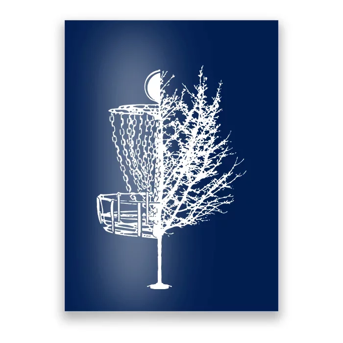 Disc Golf Basket Tree Shirts Funny Poster