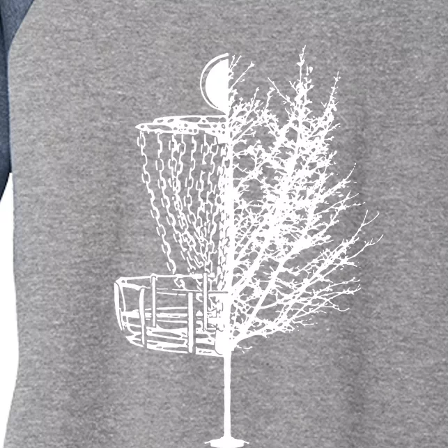 Disc Golf Basket Tree Shirts Funny Women's Tri-Blend 3/4-Sleeve Raglan Shirt