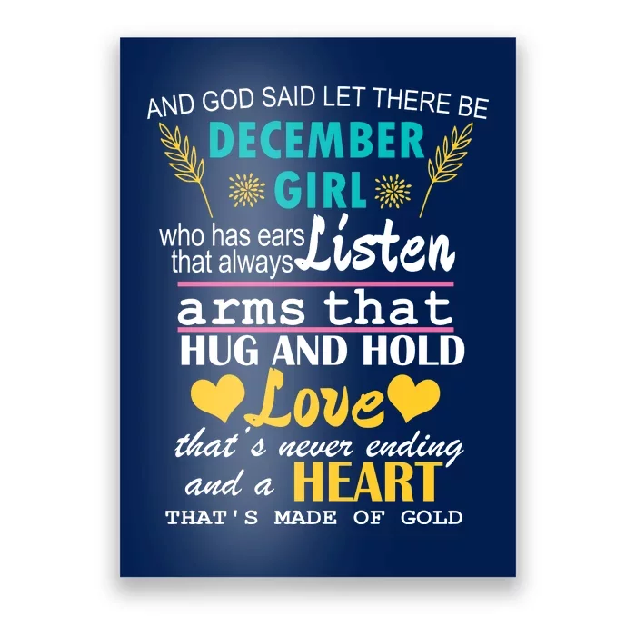 December Girl Birthday Gift Poster