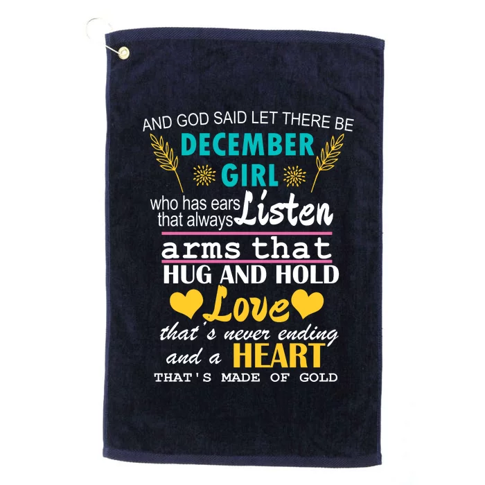 December Girl Birthday Gift Platinum Collection Golf Towel