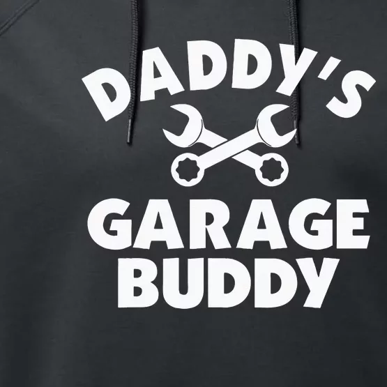 Daddy's Garage Buddy Funny Car Mechanic Performance Fleece Hoodie