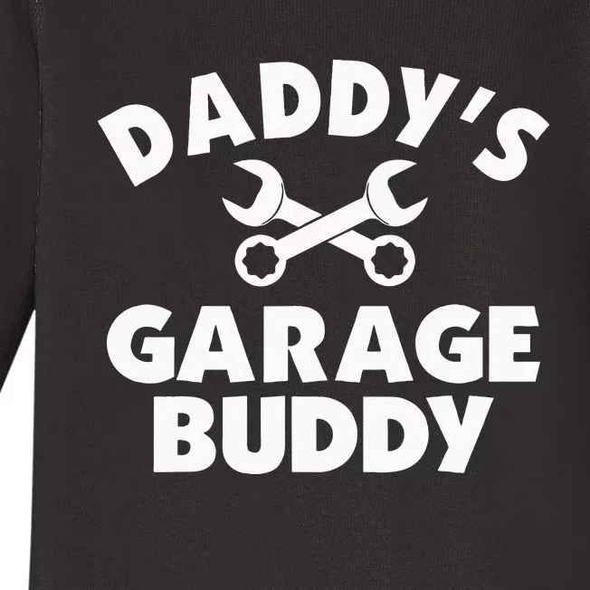 Daddy's Garage Buddy Funny Car Mechanic Baby Long Sleeve Bodysuit