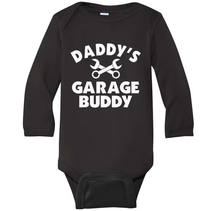 Daddy's Garage Buddy Funny Car Mechanic Baby Long Sleeve Bodysuit