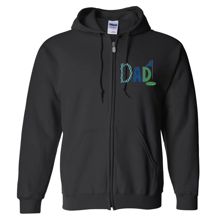 Dad Golf Birthday Boy Family Matching Golf Birthday Full Zip Hoodie