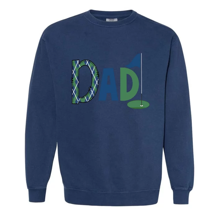 Dad Golf Birthday Boy Family Matching Golf Birthday Garment-Dyed Sweatshirt