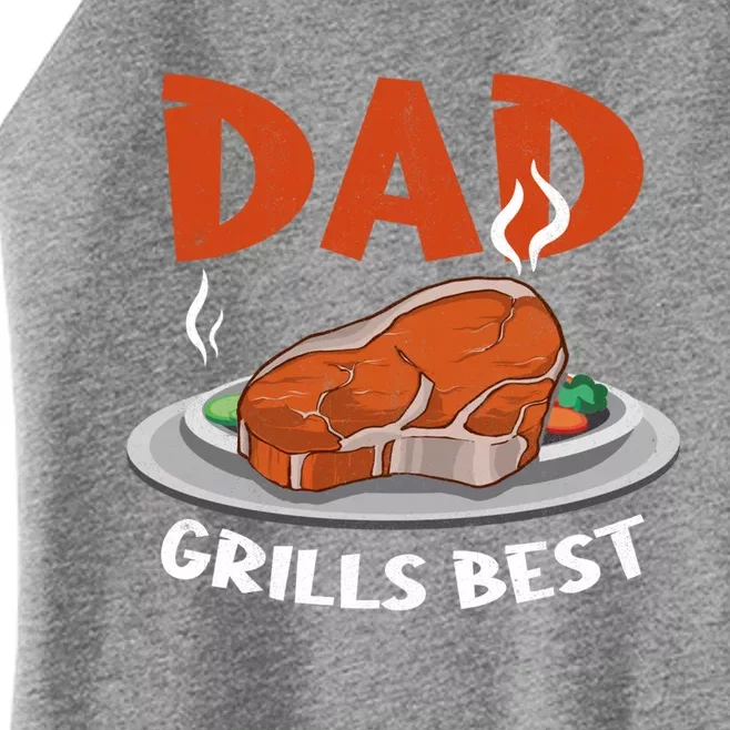 Dad Grills Best Steak Grilling Barbecue Fathers Day Bbq Gift Women’s Perfect Tri Rocker Tank