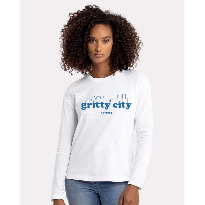 Detroit Gritty City Womens Cotton Relaxed Long Sleeve T-Shirt