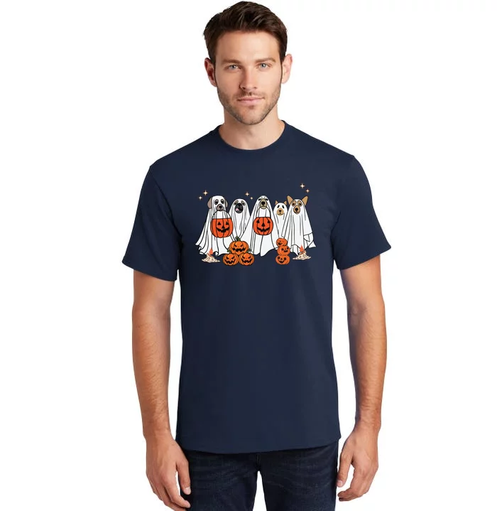 Dog Ghost Cute Dog Dressed As Ghost Funny Halloween Dog Tall T-Shirt