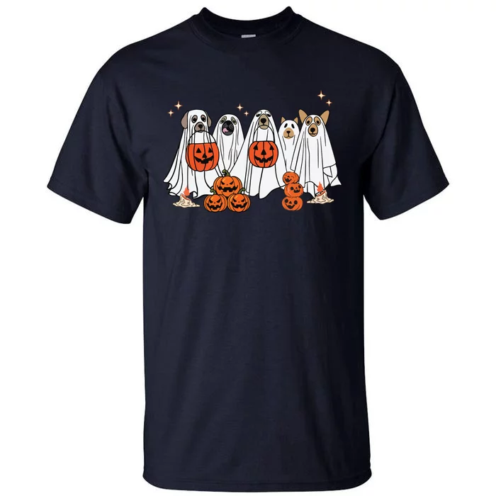 Dog Ghost Cute Dog Dressed As Ghost Funny Halloween Dog Tall T-Shirt