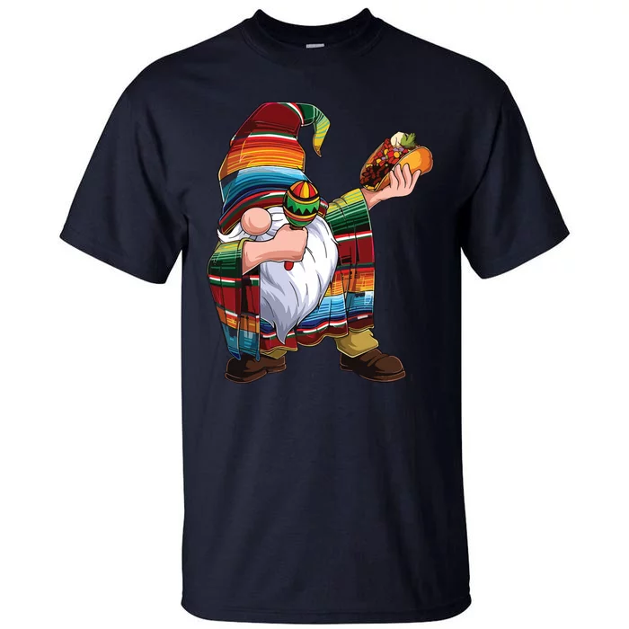 Dabbing Gnome Cinco De Mayo Taco Poncho Serape Mexican Tall T-Shirt