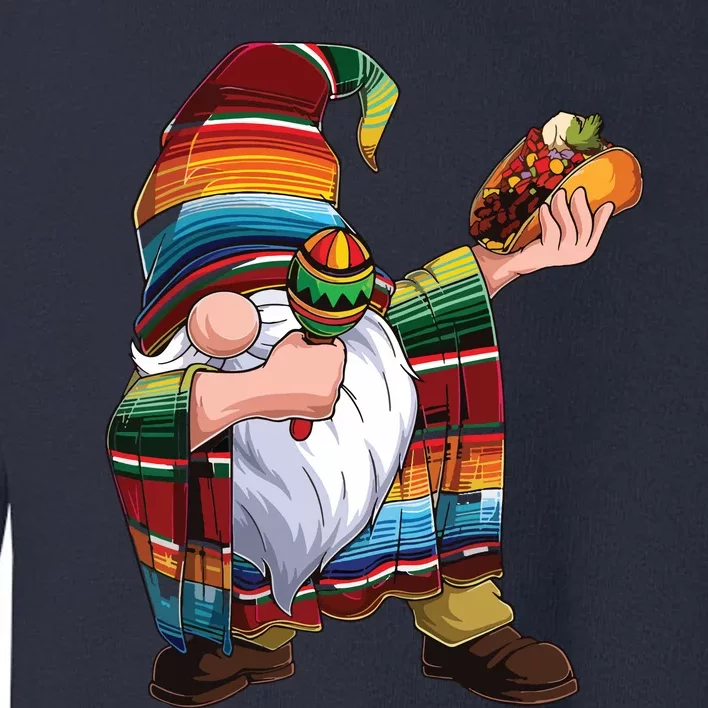 Dabbing Gnome Cinco De Mayo Taco Poncho Serape Mexican Toddler Sweatshirt