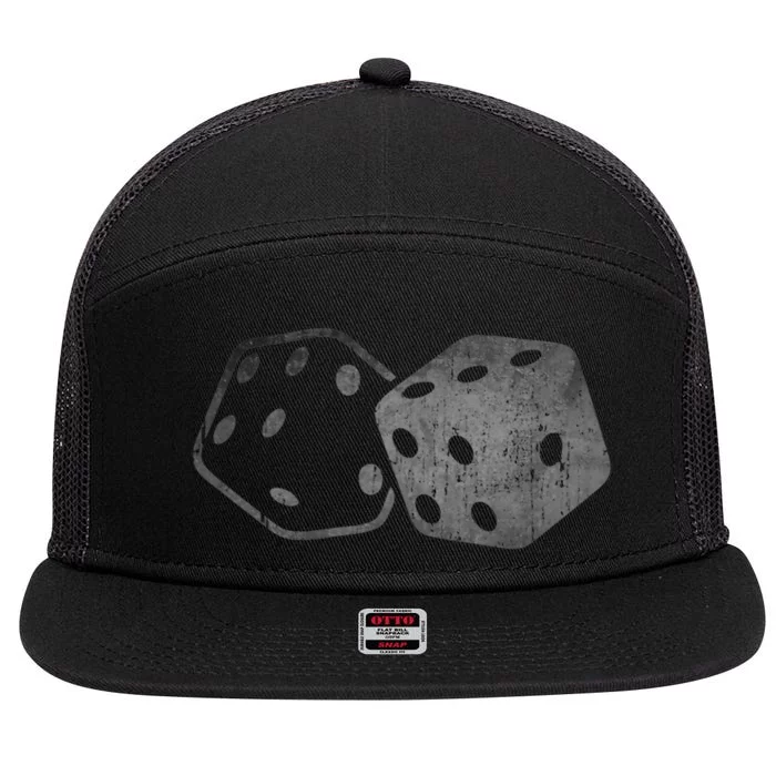 DICE Gambler Card Poker Craps Player Retro Vintage Men Women 7 Panel Mesh Trucker Snapback Hat