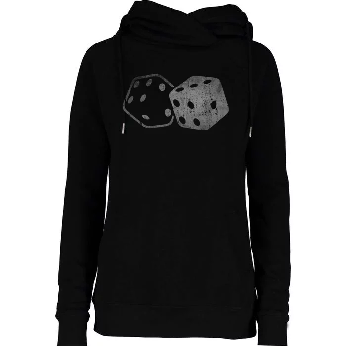 DICE Gambler Card Poker Craps Player Retro Vintage Men Women Womens Funnel Neck Pullover Hood