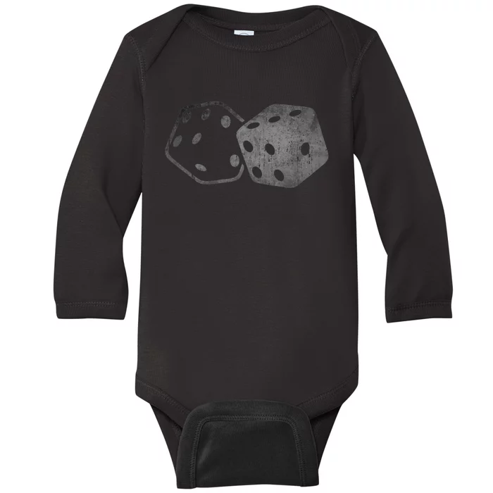 DICE Gambler Card Poker Craps Player Retro Vintage Men Women Baby Long Sleeve Bodysuit