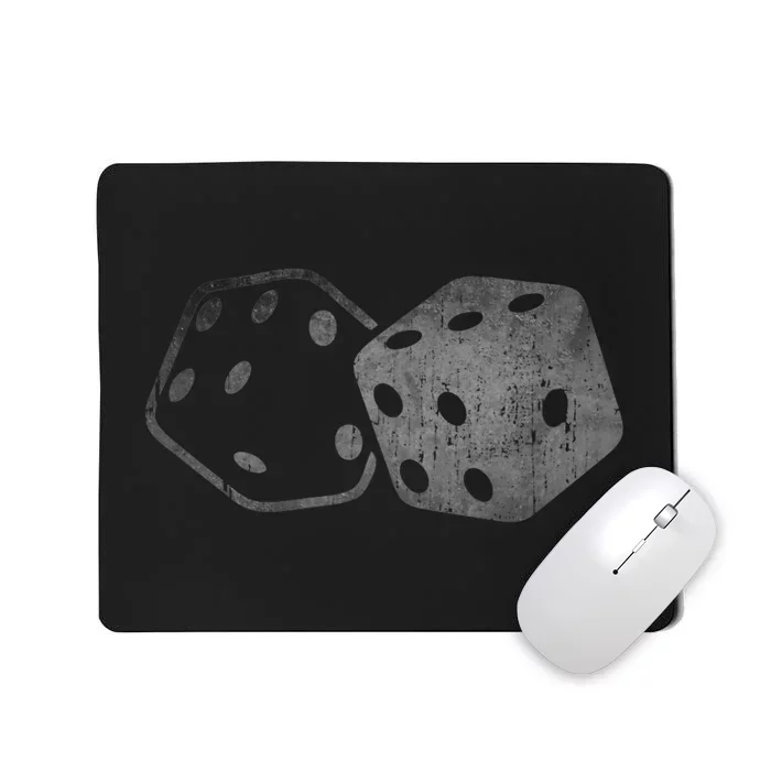 DICE Gambler Card Poker Craps Player Retro Vintage Men Women Mousepad